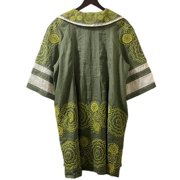 March 11 March11 Dress Linen Embroidered Tunic Sz M Dresses